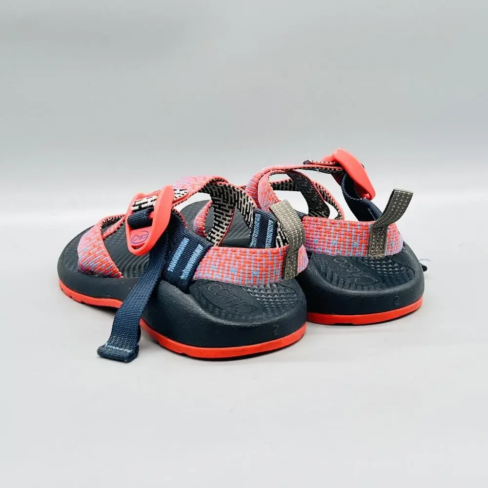 Chaco Sandals Kids Girls 2 Pink Blue Strappy Water Hiking Trail Outdoor Shoes